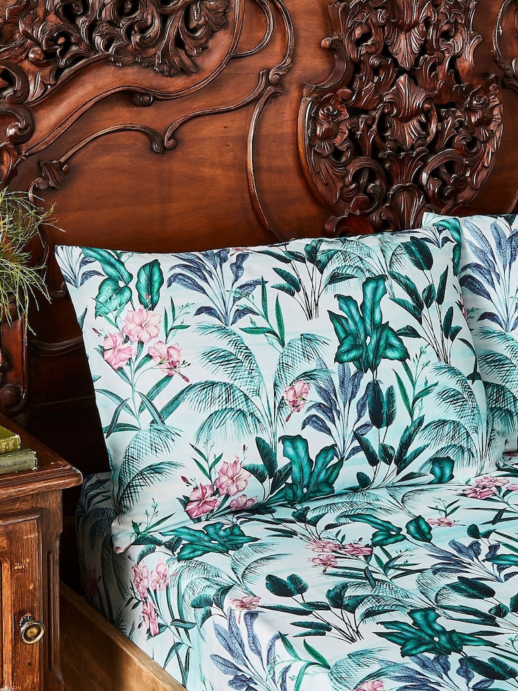 Joe Browns Aqua Flamingo Frenzy Cotton Sateen Matching Bedding - Image 2 of 3 Joe Browns Aqua Flamingo Frenzy Cotton Sateen Matching Bedding - Image 2 of 3