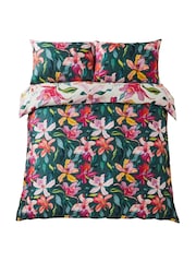 Joe Browns White or Green Orchid Oasis Cotton Sateen Reversible Duvet Cover and Pillowcase Set - Image 6 of 6