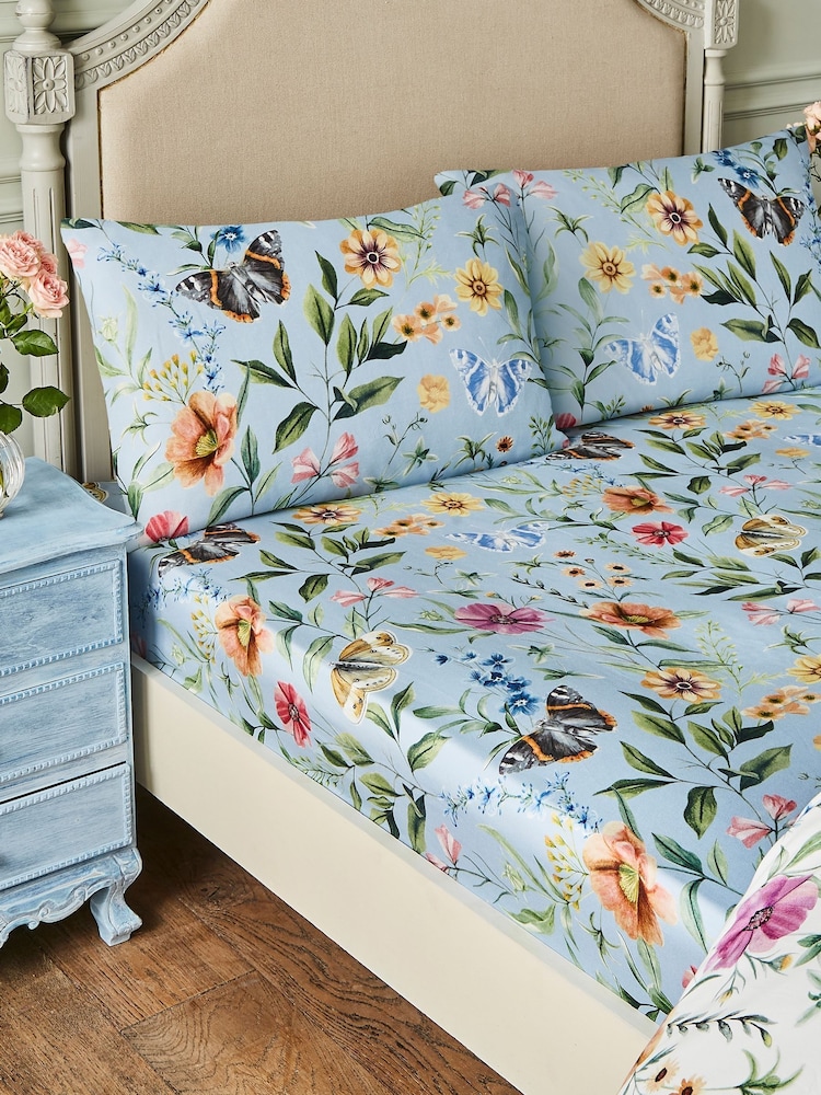 Joe Browns Blue Spring Meadows Cotton Sateen Matching Bedding - Image 1 of 3 Joe Browns Blue Spring Meadows Cotton Sateen Matching Bedding - Image 1 of 3