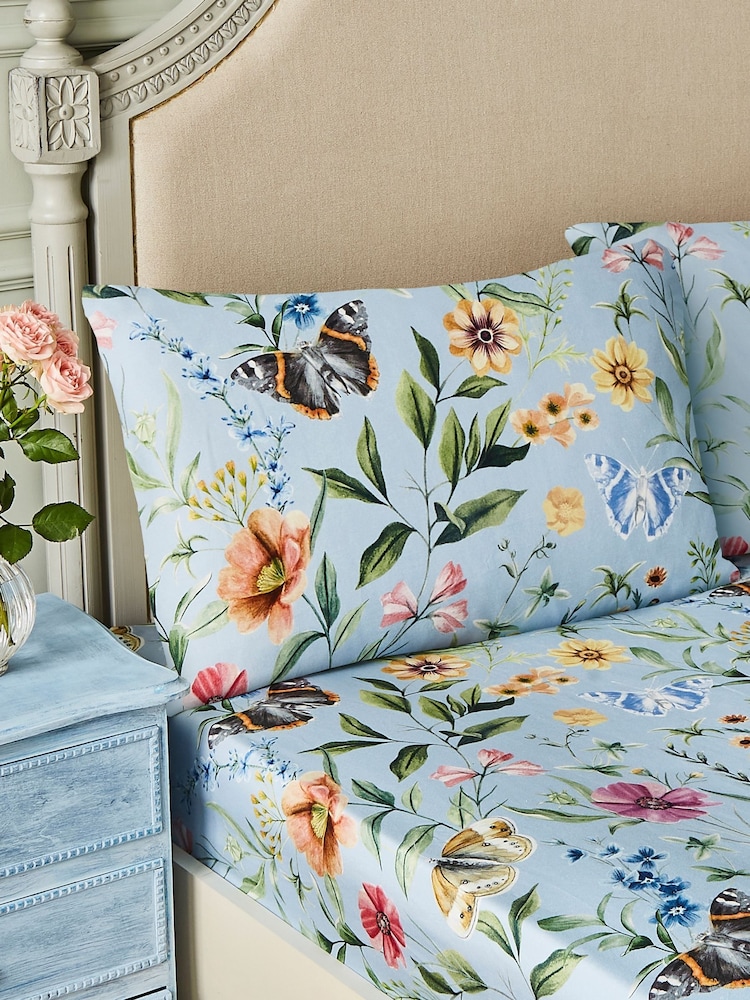 Joe Browns Blue Spring Meadows Cotton Sateen Matching Bedding - Image 2 of 3 Joe Browns Blue Spring Meadows Cotton Sateen Matching Bedding - Image 2 of 3