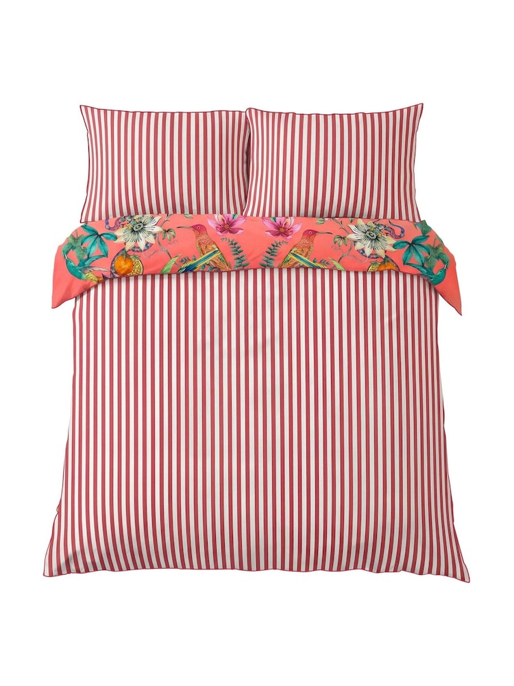 Joe Browns Coral Marvellous Mirrored Bird Cotton Sateen Reversible Duvet Cover and Pillowcase Set - Image 3 of 3