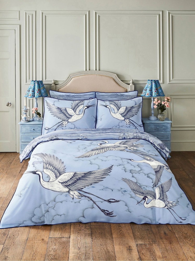 Joe Browns Blue Herons In Flight Cotton Sateen Reversible Duvet Cover and Pillowcase Set - Image 1 of 3