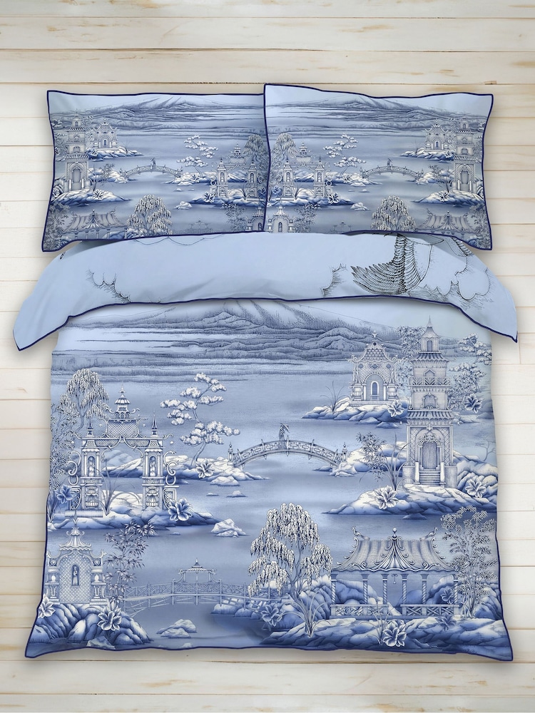 Joe Browns Blue Herons In Flight Cotton Sateen Reversible Duvet Cover and Pillowcase Set - Image 2 of 3