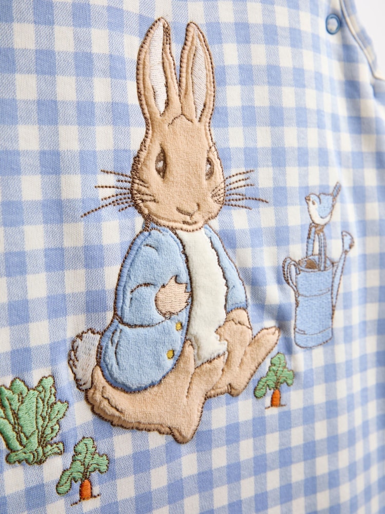 Jojo Maman Bébé Blue Gingham Peter Rabbit™ Appliqué 2.5 Tog Sleeping Bag - Image 4 of 4 Jojo Maman Bébé Blue Gingham Peter Rabbit™ Appliqué 2.5 Tog Sleeping Bag - Image 4 of 4