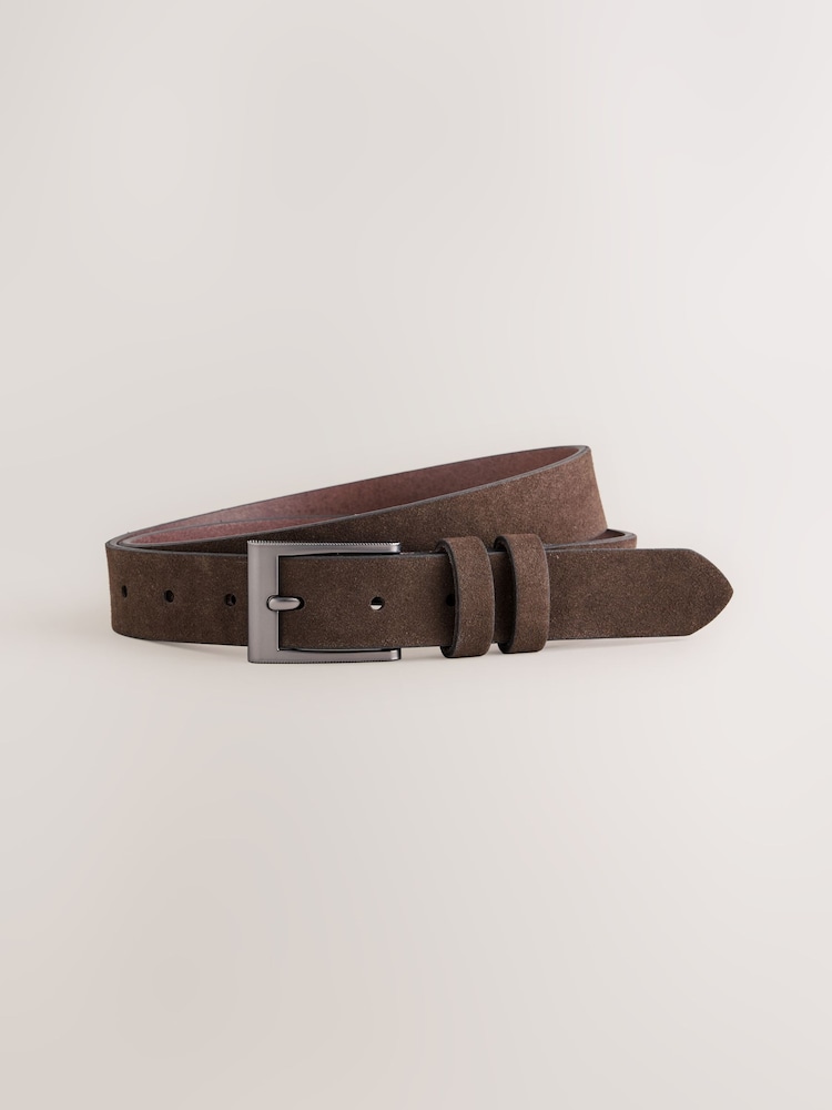 Chocolate Brown Leather Belt - Image 1 of 3 Chocolate Brown Leather Belt - Image 1 of 3