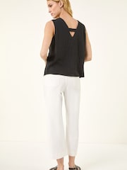 Roman Black V-Neck Button Detail Vest - Image 3 of 5