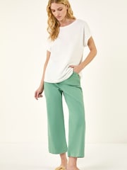 Roman White Lace Back Jersey Stretch Top - Image 4 of 5