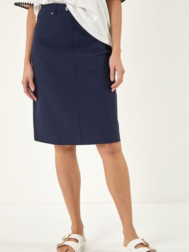Roman Blue A-Line Pocket Stretch Skirt - Image 1 of 5