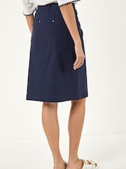Roman Blue A-Line Pocket Stretch Skirt - Image 3 of 5