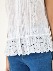 Roman White Embroidered Lace V-Neck Blouse - Image 5 of 5