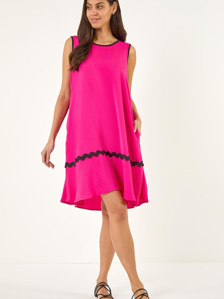 Roman Pink Ric Rac Trim Swing Dress - Image 1 of 5
