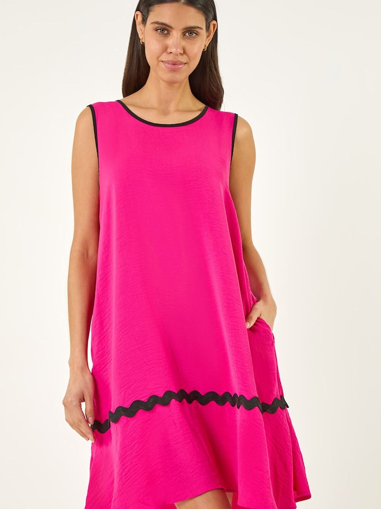Roman Pink Ric Rac Trim Swing Dress - Image 2 of 5