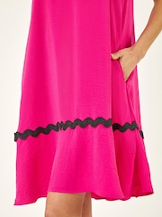 Roman Pink Ric Rac Trim Swing Dress - Image 5 of 5