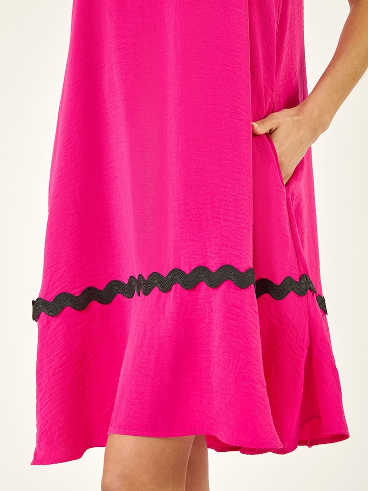 Roman Pink Ric Rac Trim Swing Dress - Image 5 of 5