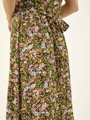Roman Green Floral Print Button Midi Dress - Image 5 of 5