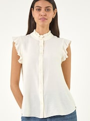 Roman White Frill Sleeve Blouse - Image 1 of 5