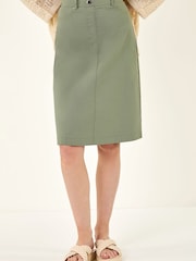 Roman Green A-Line Pocket Stretch Skirt - Image 1 of 5