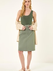 Roman Green A-Line Pocket Stretch Skirt - Image 4 of 5