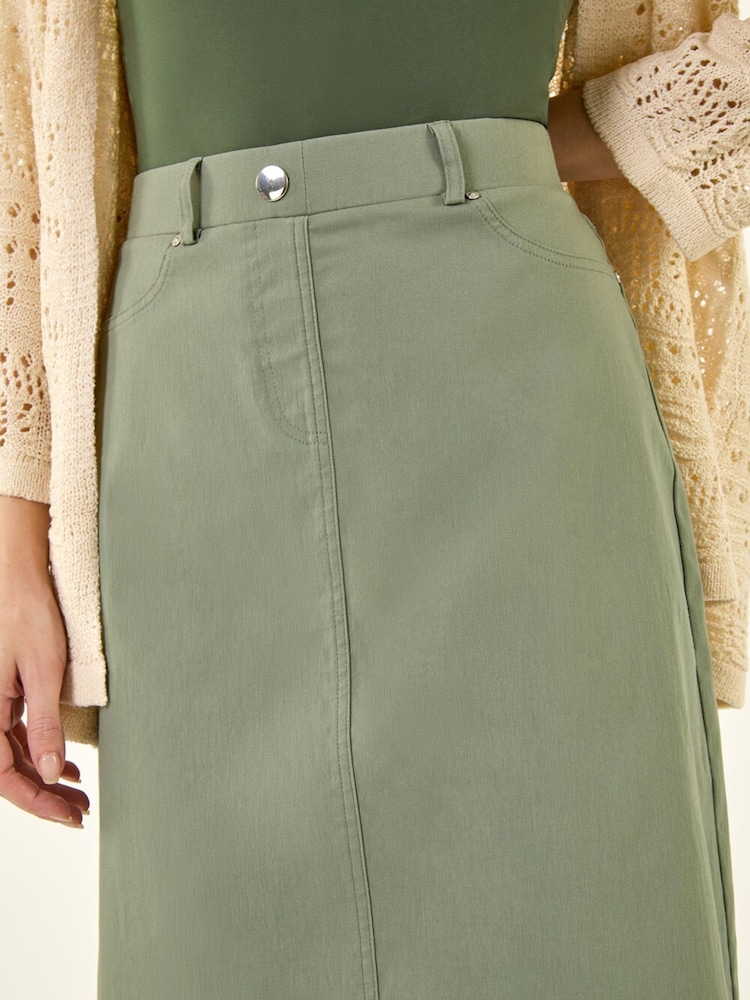 Roman Green A-Line Pocket Stretch Skirt - Image 5 of 5