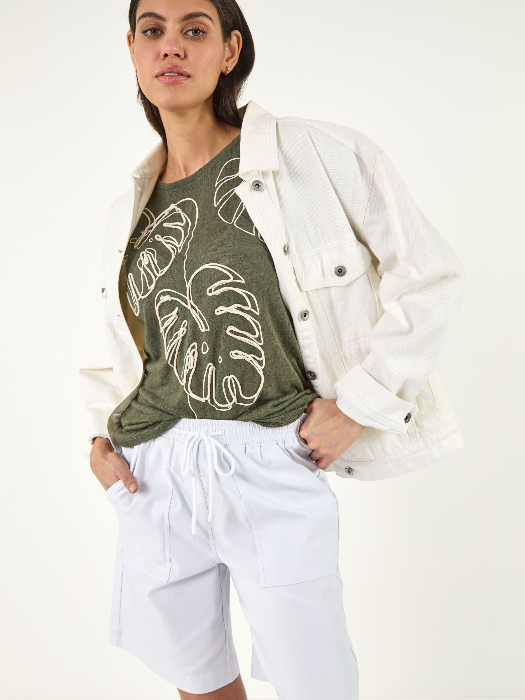 Buy Roman White Drawcord Detail Shorts from Next Oman