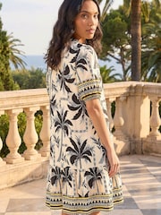 Roman White Palm Button Short Dress - Image 3 of 4