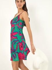Roman Strappy Tropical Floral Mini Dress - Imagen 1 de 5