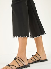 Negro - Roman Trim Flared Crop Trousers - Imagen 5 de 5