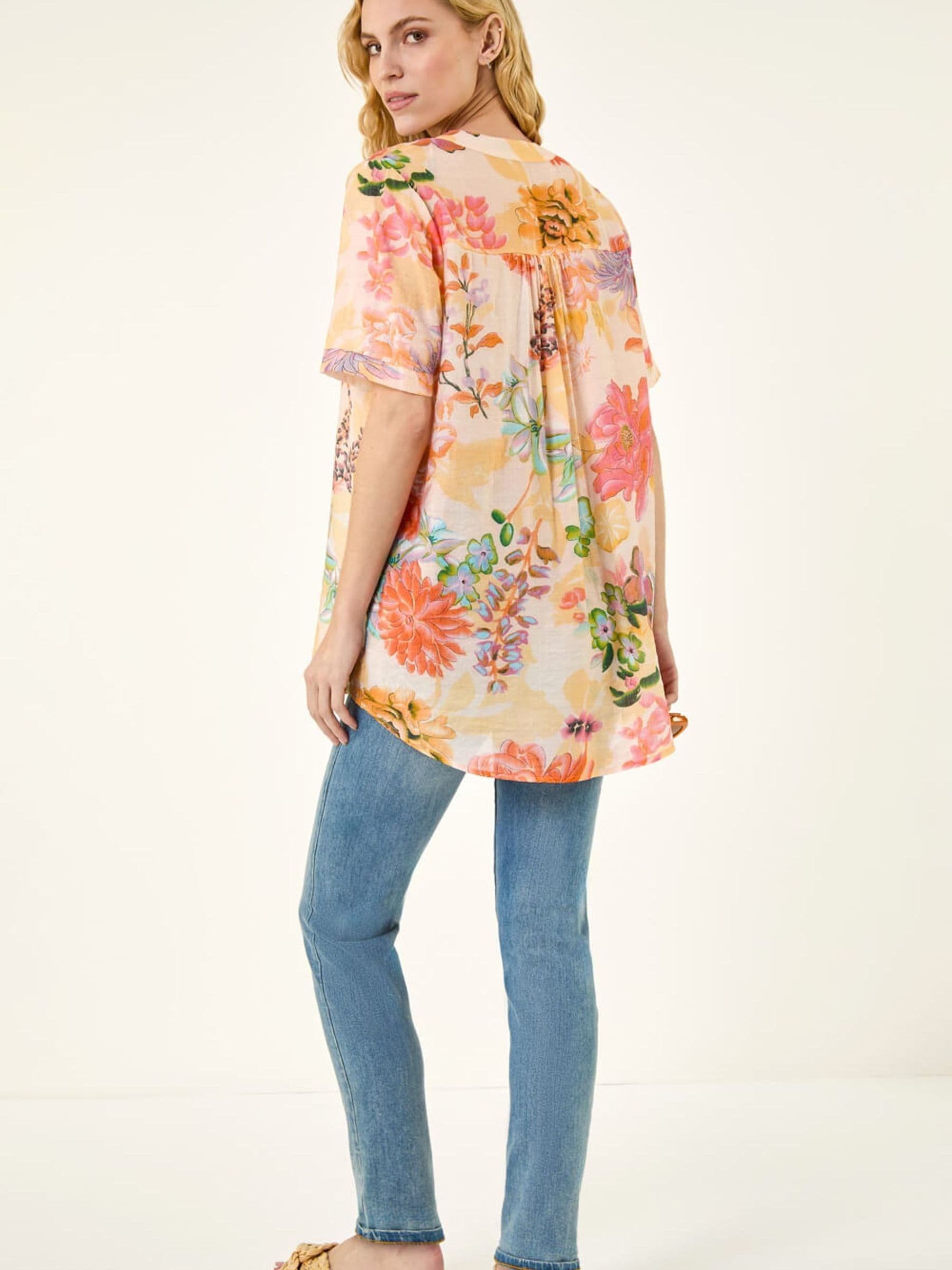 トップス Spick and Span FLOWER PRINT Buy Roman Orange Floral Print Embellished V-Neck Top from the Next