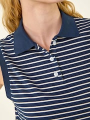 Azul - Roman Stripe Collared Mini Dress - Imagen 5 de 5