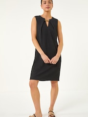 Roman Black Petite Chain Trim Dress - Image 2 of 5