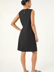 Roman Black Petite Chain Trim Dress - Image 3 of 5