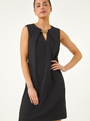 Roman Black Petite Chain Trim Dress - Image 4 of 5