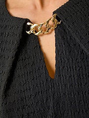 Roman Black Petite Chain Trim Dress - Image 5 of 5