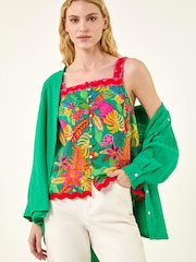 Roman Green Floral Ric Rac Cami Top - Image 1 of 5