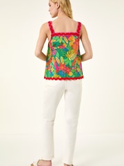 Roman Green Floral Ric Rac Cami Top - Image 3 of 5