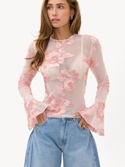 LOAVIES Pink Walk The Woven Path Top - Image 5 of 5