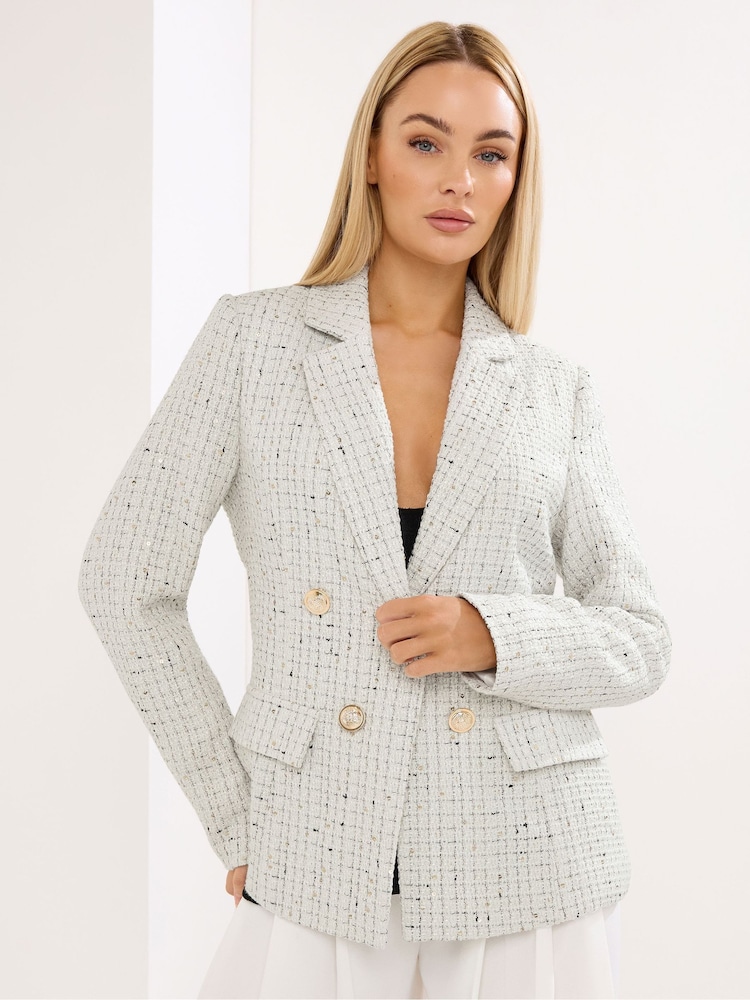 Star by Julien MacDonald Checked Boucle Blazer - Imagen 1 de 5