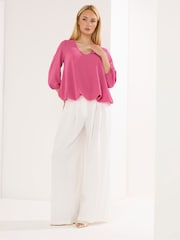 Star by Julien MacDonald Pink Bubble Hem Top - Image 3 of 5