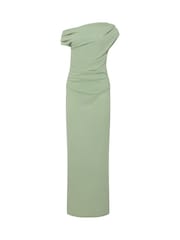 Star by Julien MacDonald Green One Shoulder Draped Maxi Dress - Image 5 of 5