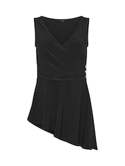 Star by Julien MacDonald Black ITY Button Detail Wrap Top - Image 5 of 5