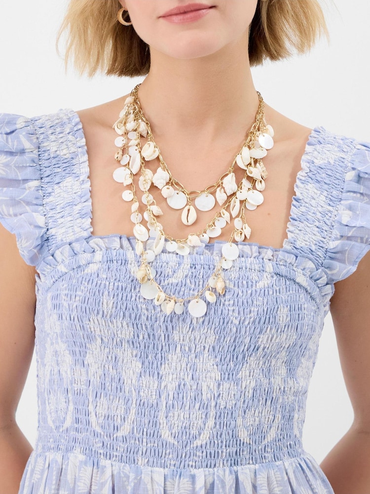 Accessorize White Statement Shell Pearl Necklaces 3 Pack - Image 1 of 2