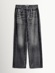 Rag & Bone Black Miramar Terry 31.5" Wide Leg Jeans - Image 1 of 1