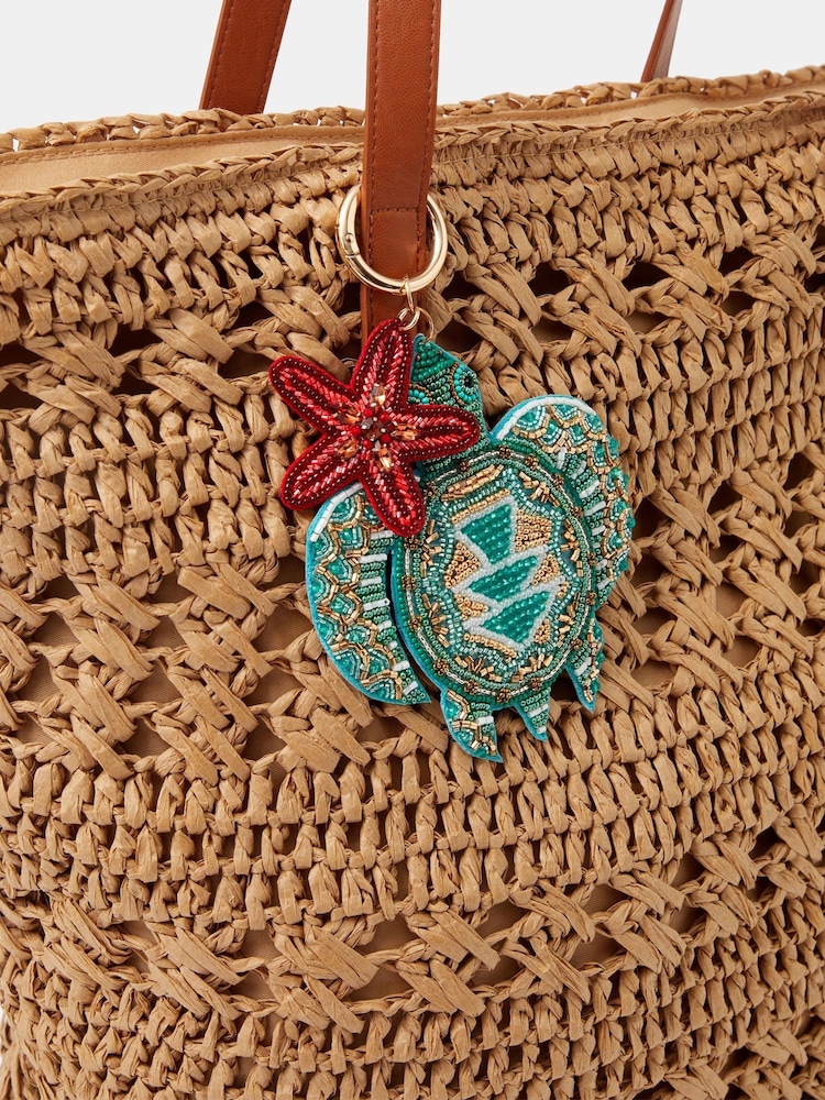 Accessorize Blue Beaded Turtle Bag Charm - Image 2 of 2