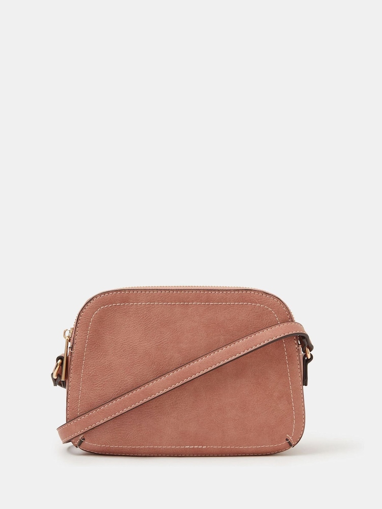 Accessorize Pink Double Zip Crossbody Bag - Image 1 of 3