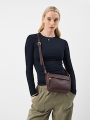 Accessorize Brown Zip Front Cross-Body Bag - Image 3 of 3
