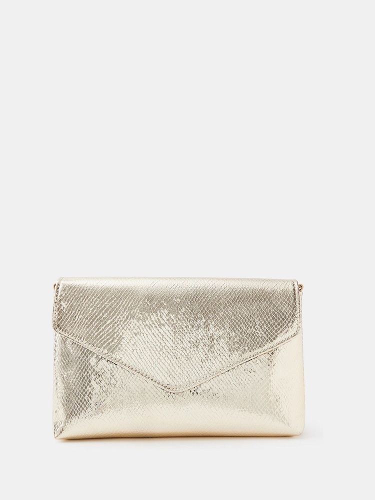 Accessorize Gold Envelope Cross-Body Bag - Image 1 of 3 Accessorize Gold Envelope Cross-Body Bag - Image 1 of 3