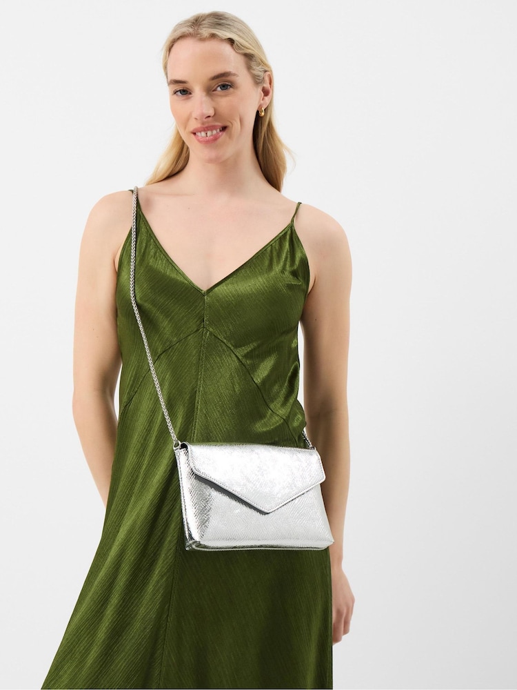 Accessorize Silver Metallic Envelope Crossbody Bag - Image 3 of 3