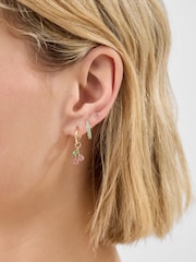 Accessorize Gold Cherry Stud & Hoop Earrings 5 Pack - Image 2 of 2