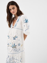 Accessorize Cream Celestial Embroidered Maxi Dress - Image 3 of 4