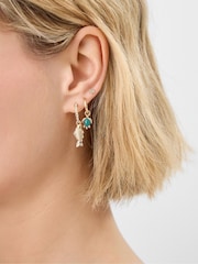 Accessorize Gold Tone Fish Stud & Hoop Earrings 5 Pack - Image 2 of 2